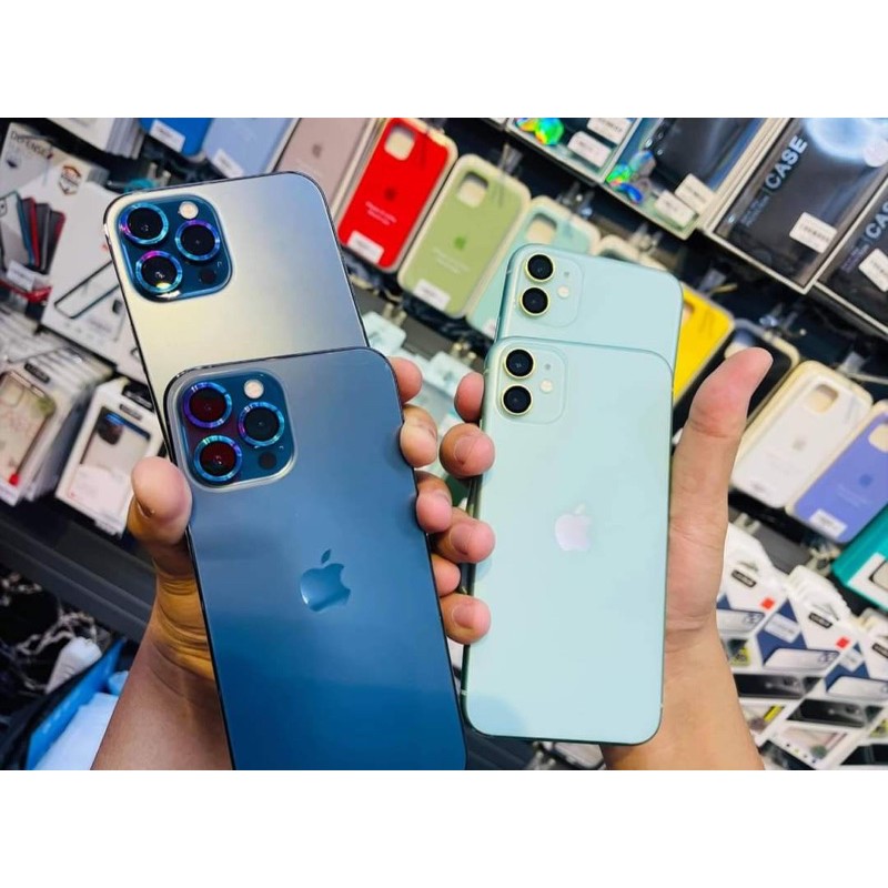 Iphone 11 11 Pro Max 12 Mini 12 12 Pro max màu Titan [Bộ 3 mắt] Dán từng mắt camera chống trầy Chính hãng Kuzoom  Bảo vệ