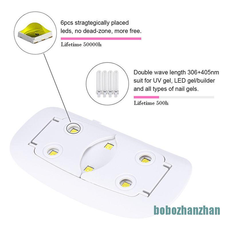 (Hàng Mới Về) Đèn Led Uv Sấy Khô Sơn Móng Tay Mini 6w