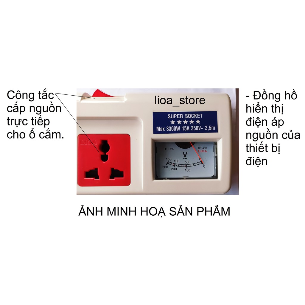 Ổ CẮM ĐIỆN 6 ĐA NĂNG LiOA - ĐỒNG HỒ V .