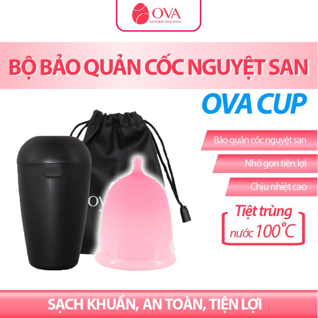 Bộ sản phẩm khử trùng, diệt khuẩn, bảo quản cốc nguyệt san( gồm cốc và túi đựng tiện dụng).