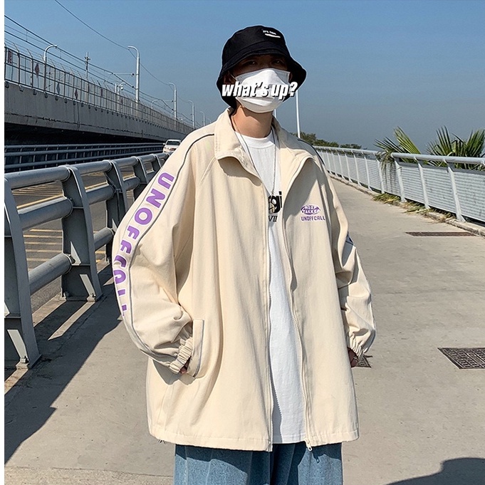 Áo Khoác Nam Dáng Rộng Phong Cách Hàn Quốc thời trang nam new jacket in hoa Soild color men khoác áo unisex top