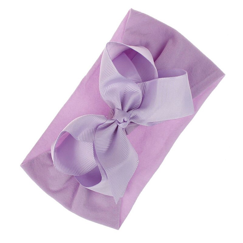 Băng đô turban bằng nylon mềm co giãn đính nơ xinh xắn cho bé gái sơ sinh