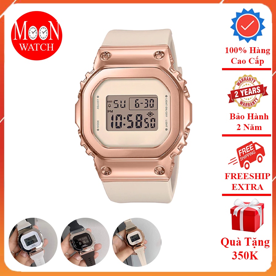 Đồng Hồ Nam Nữ 5600 Viền Thép Không Gỉ Chống Nước 45mm 3 Màu A01 - Moon Watch