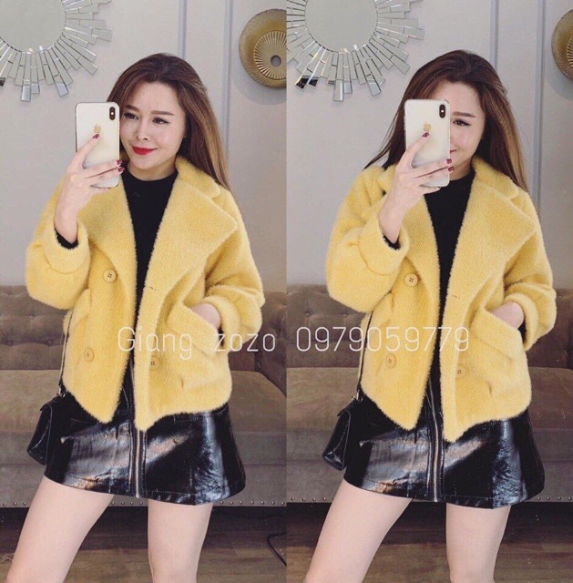 Áo dạ ngắn lông thỏ loại 1(kèm video ảnh thật) | BigBuy360 - bigbuy360.vn