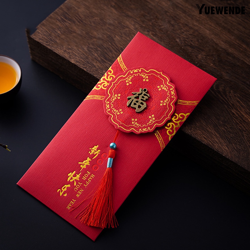Set 2 bao lì xì đỏ truyền thống Trung Hoa 2022