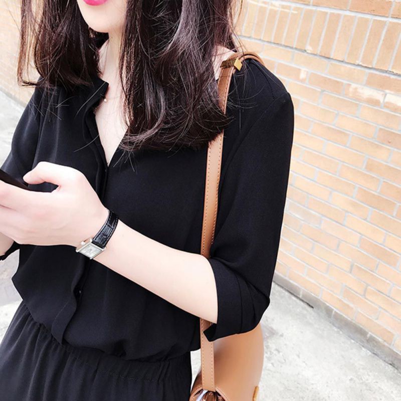 FREESHIP ĐƠN 99K_ Đầm Chiffon Dáng Dài Màu Trơn Phong Cách Thanh Lịch | BigBuy360 - bigbuy360.vn