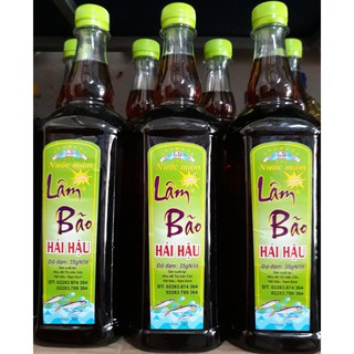 Combo 4 Chai 1 Lít Nước Mắm Lâm Bão Nắp Xanh Độ Đạm 37gN/ lít