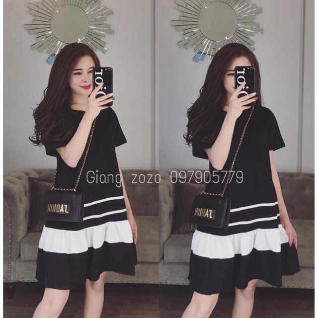 Đầm bầu dạo phố xinh cotton