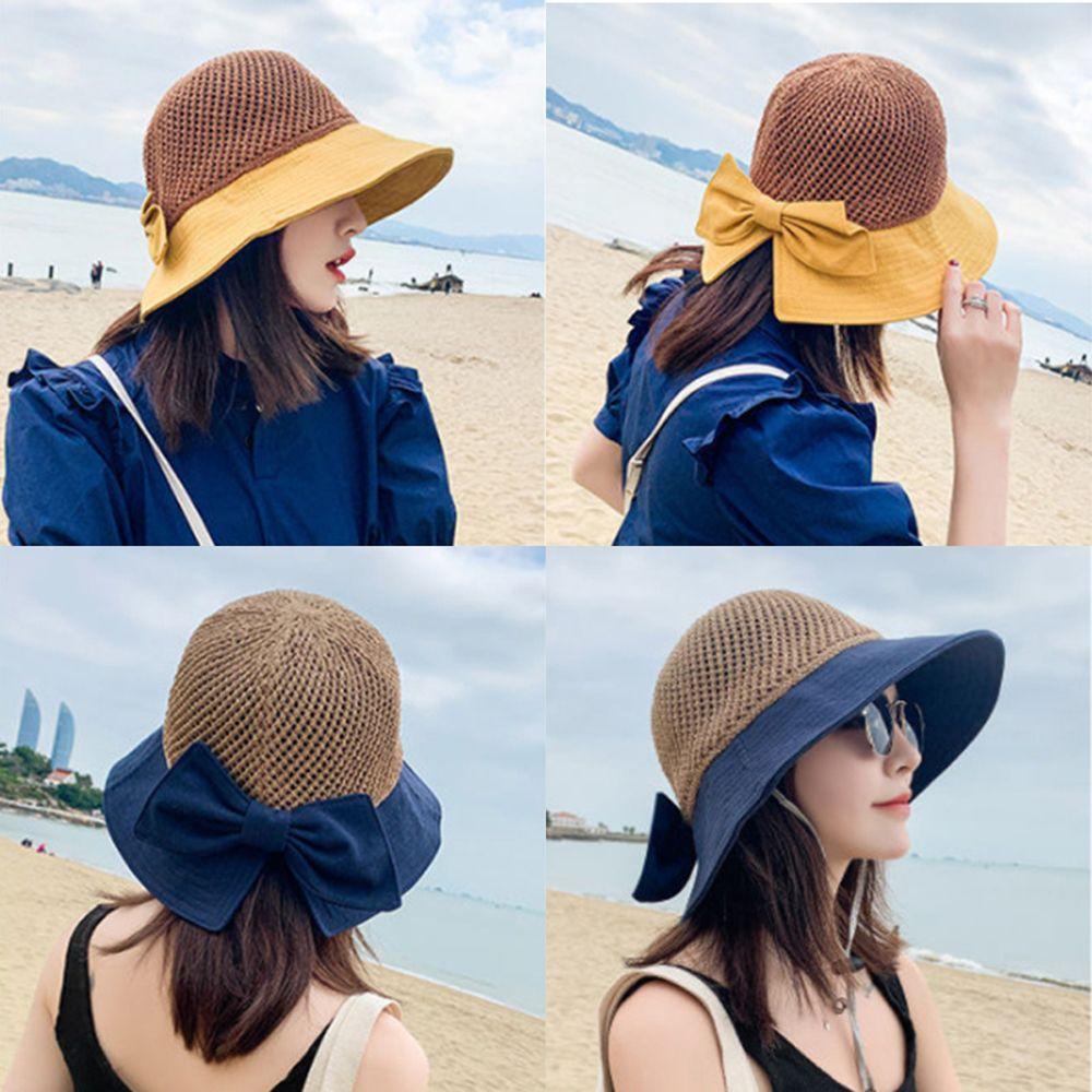 1 Nón Tai Bèo Đan Len Rộng Vành Chống Tia UV Thời Trang Nữ VANES1