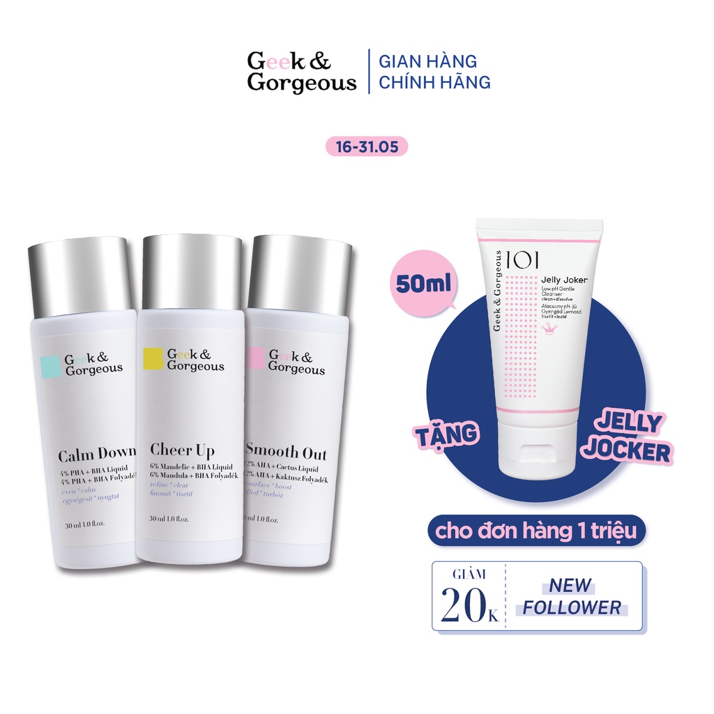 Dung dịch tẩy da chết Geek&amp;Gorgeous size 30ml