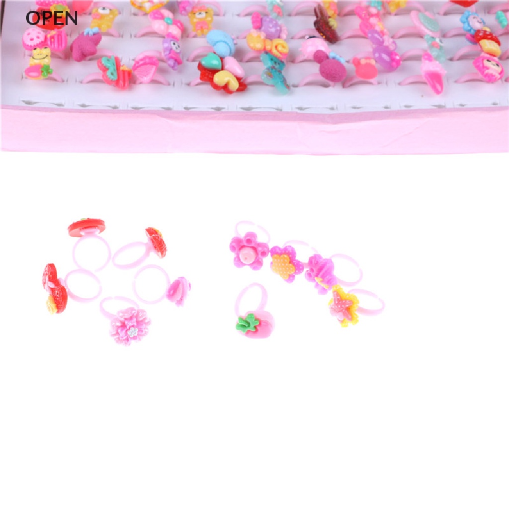 Op 10 Cái Đáng Yêu Hỗn Hợp Nhiều Loại Hoạt Hình Trẻ Em / Trẻ Em Trang Sức Nhẫn Resin Quà Tặng my