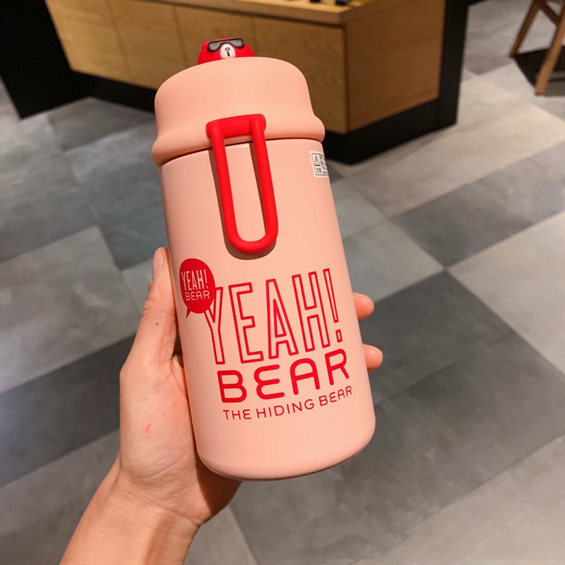 Bình ly giữ nhiệt hình gấu Yeah Bear chất liệu Inox 304 cách nhiệt 4 lớp dung tích 320ml - Hàng chính hãng TYESCO