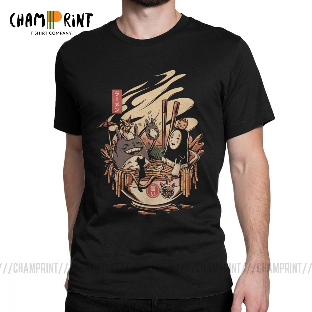 Ramen Bể Bơi - Áo sơ mi và áo thun cotton dành cho nam, thiết kế Miyazaki Hayao Totoro
