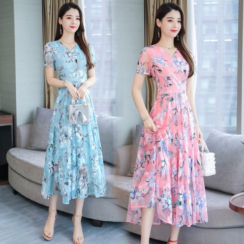 Đầm Đi Biển Dáng Dài Rộng In Họa Tiết Phong Cách bohemian Thời Trang Mùa Hè Hàng Mới 2021