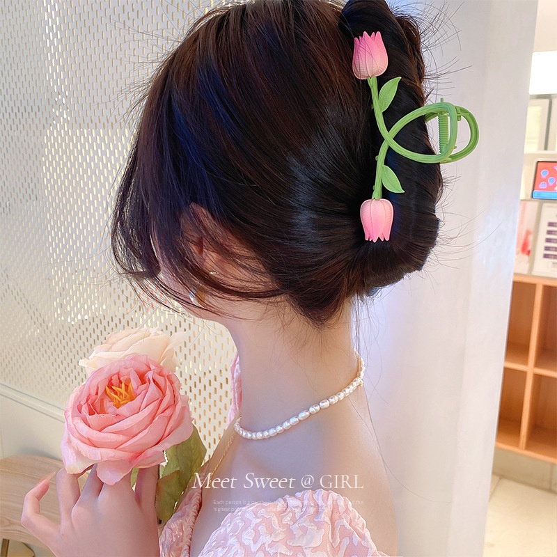 Kẹp tóc IF YOU hình hoa tulip dễ thương thời trang cho nữ