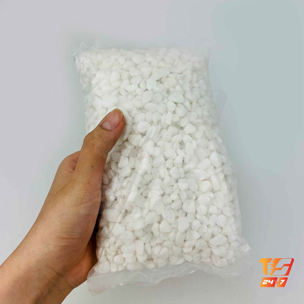 1kg Sỏi Trắng Trang Trí Hồ Cá, Bể Thủy Sinh - Tiểu Cảnh Sân Vườn, Lót Chậu