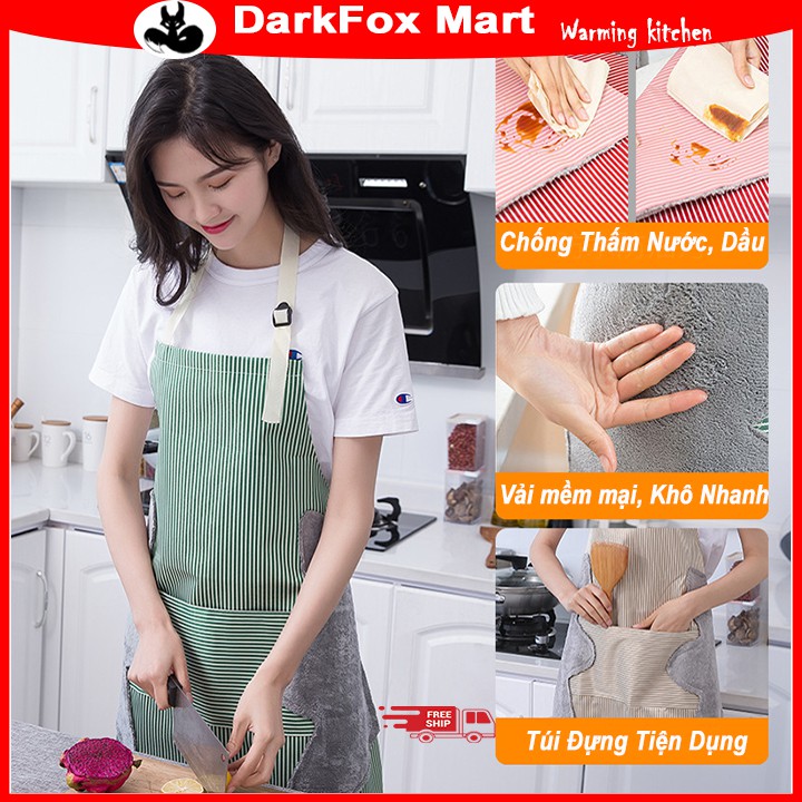 Tạp dề chống thấm nước cú túi đựng tiện lợi TDK01