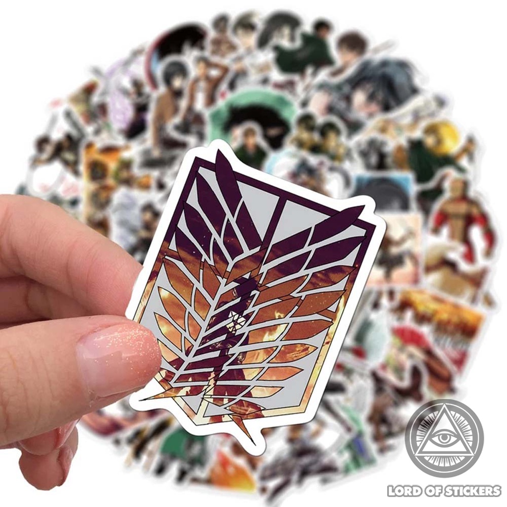 Set 100 Nhãn Dán Attack On Titan Anime Manga Sticker Hình Nhân Vật Truyện Tranh Shingeki No Kyojin Trang Trí Mũ Bảo Hiểm