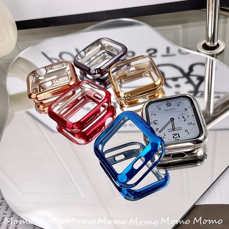 Ốp Silicone Trong Suốt Bảo Vệ Màn Hình Đồng Hồ Apple Watch Series7 6 5 4 3 2SE 38 40 41MM 42 44 45MM