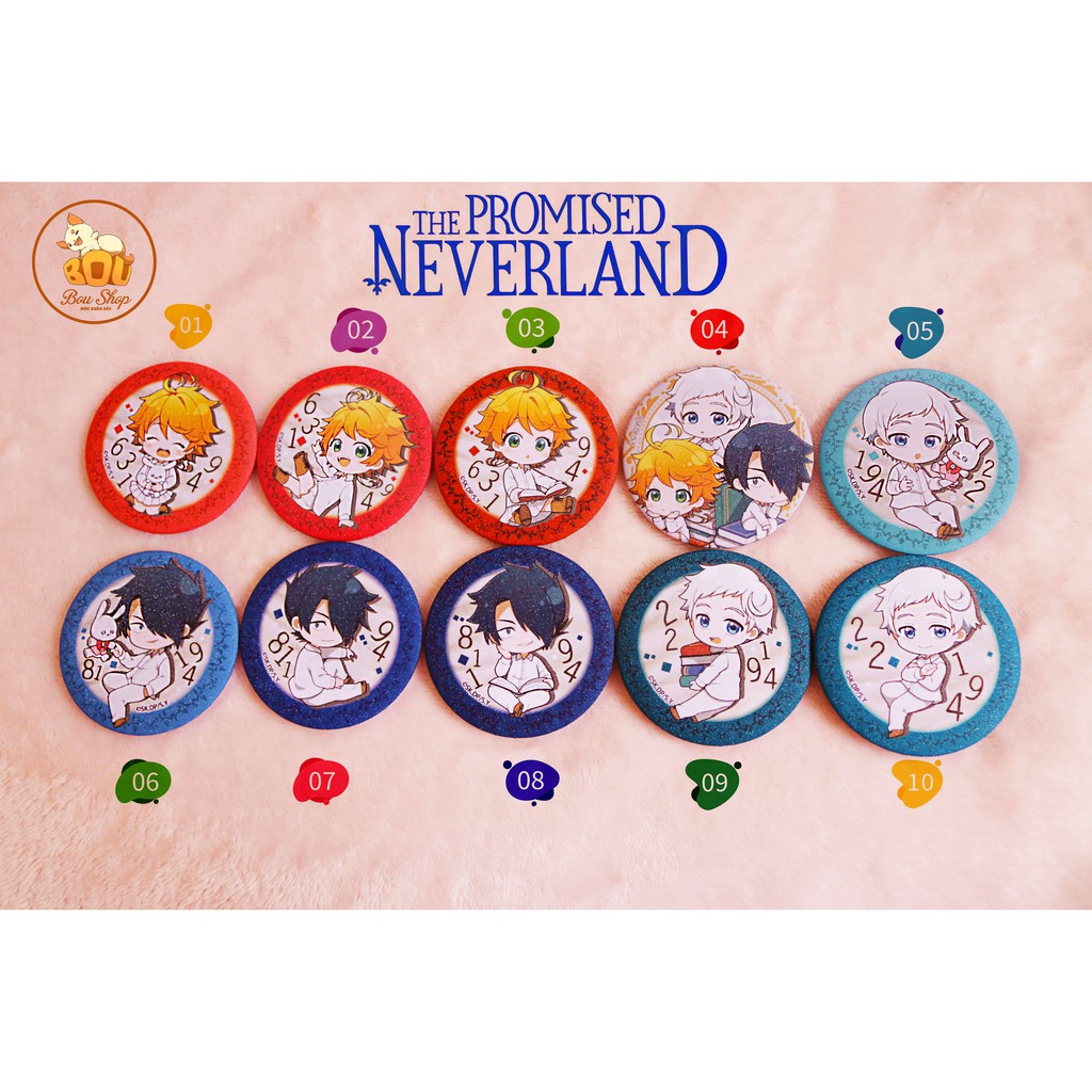 Huy hiệu lấp lánh - Anime Pin - Yakusoku no Neverland / The promised neverland Mẫu 2