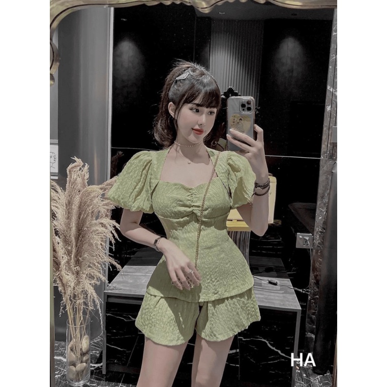 [ NEW CONCEPT ] SET VÁY XỐP TÀ NGẮN, TAY PHỒNG, PHONG CÁCH HÀN QUỐC DỄ THƯƠNG UP shop valentina