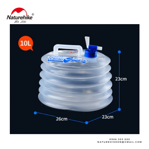 Bình đựng nước gấp gọn 5L - 10L - 15L NatureHike NH14S002-T | BigBuy360 - bigbuy360.vn