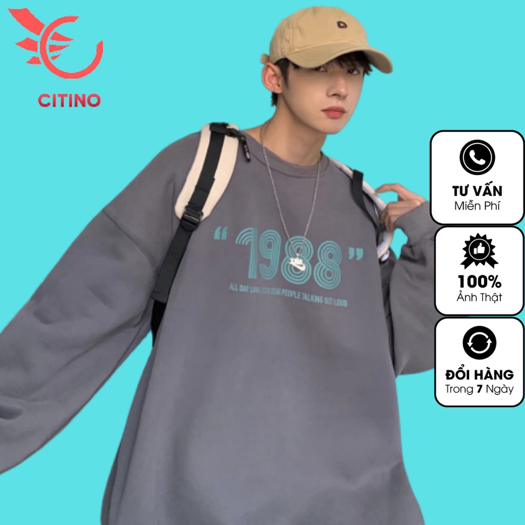 Áo Sweater , áo 1988 -TINOWEAR, form rộng,thụng uniex phong cách Ulzzang | WebRaoVat - webraovat.net.vn