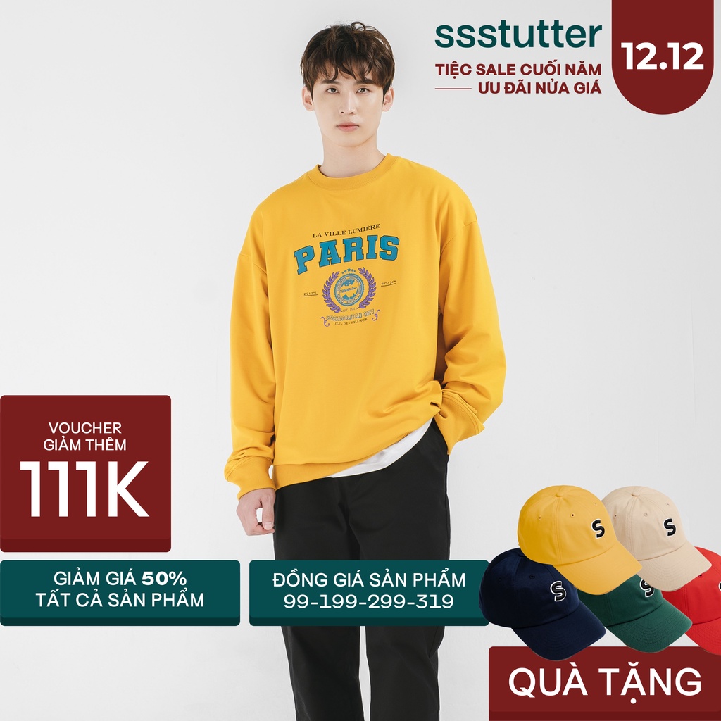 Áo nỉ tay dài SSSTUTTER in hoạ tiết phong cách hàn quốc City Sweatshirt
