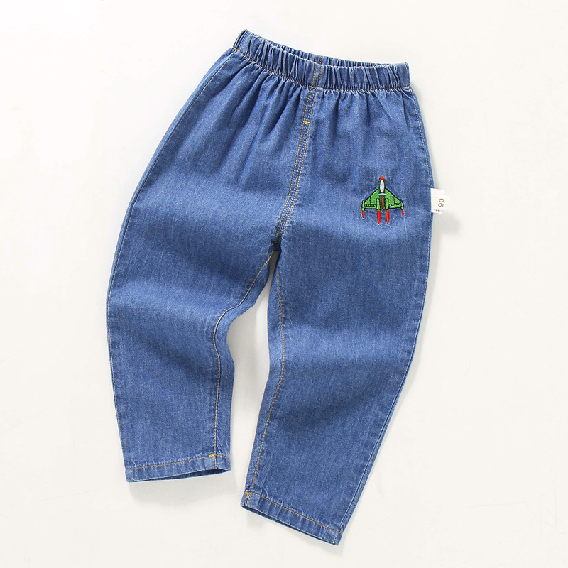 Quần jeans ống rộng chống muỗi phong cách Hàn Quốc cho bé trai và bé gái 90-130cm