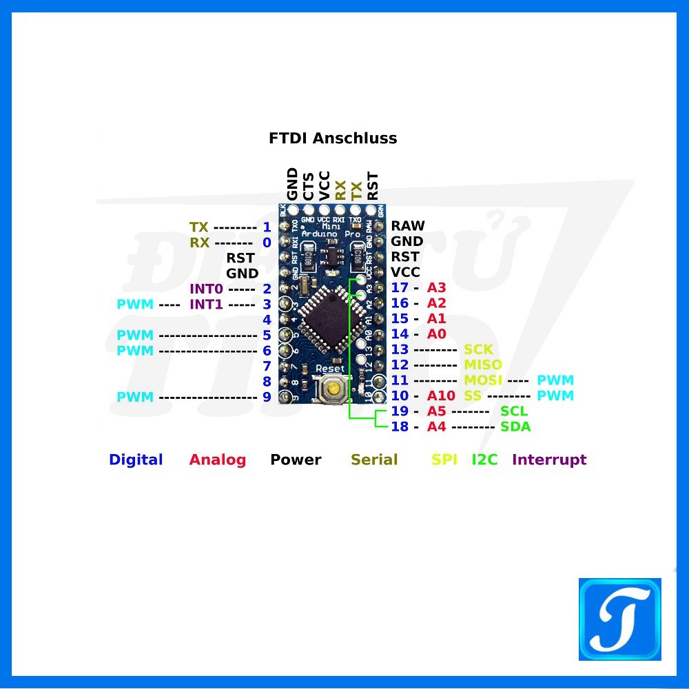 Module Atmega328P Pro Mini 328 Mini Atmega328 3.3v/8mhz (Không kèm dây cáp USB) | BigBuy360 - bigbuy360.vn