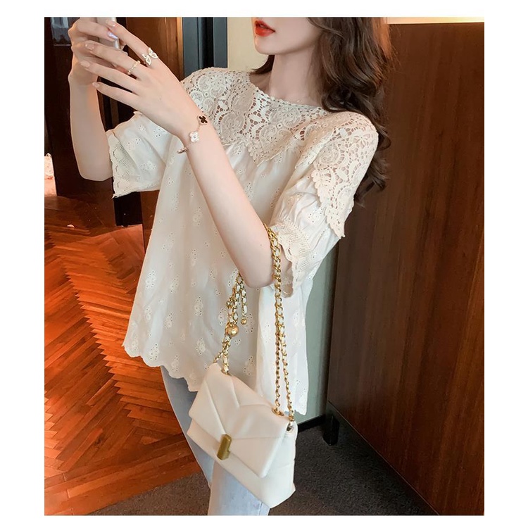 Áo Kiểu Vải Voan Thiết Kế Hở Phong Cách Retro Thời Trang Hè Xinh Xắn Cho Nữ