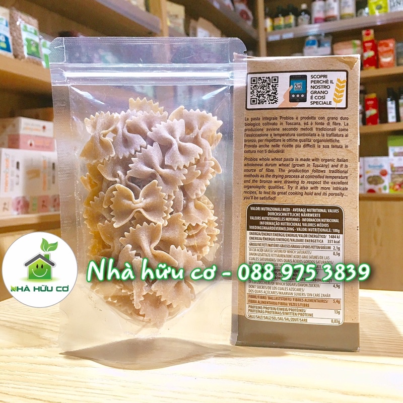 Nui nơ hữu cơ Probios 500g/ Organic Whole Wheat Farfalle - Date: 26/10/2023 - Nhà Hữu Cơ