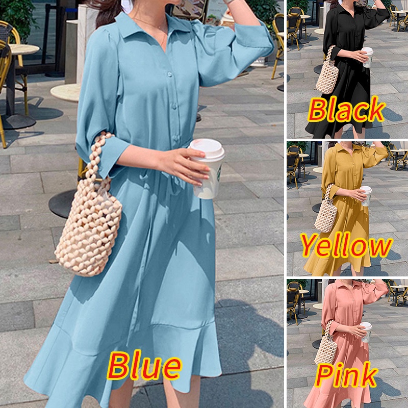 Đầm ZANZEA dáng dài tay lửng thanh lịch thời trang cho nữ