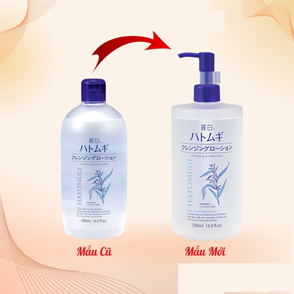 Nước tẩy trang Hatomugi Cleansing &amp; Pore Clear chai 500ml (mẫu mới)