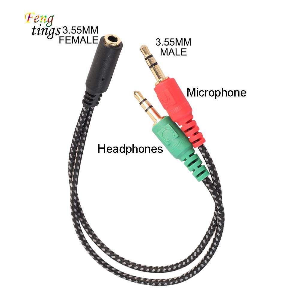 Cáp gộp thành đầu tai nghe và mic 3.5mm thành cổng 3.5mm