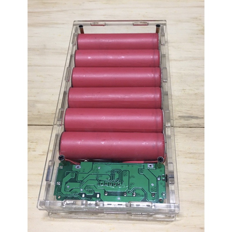 Mica box sạc dự phòng 6cell 18650 Qc, type 3,lighting,micro usb ơi