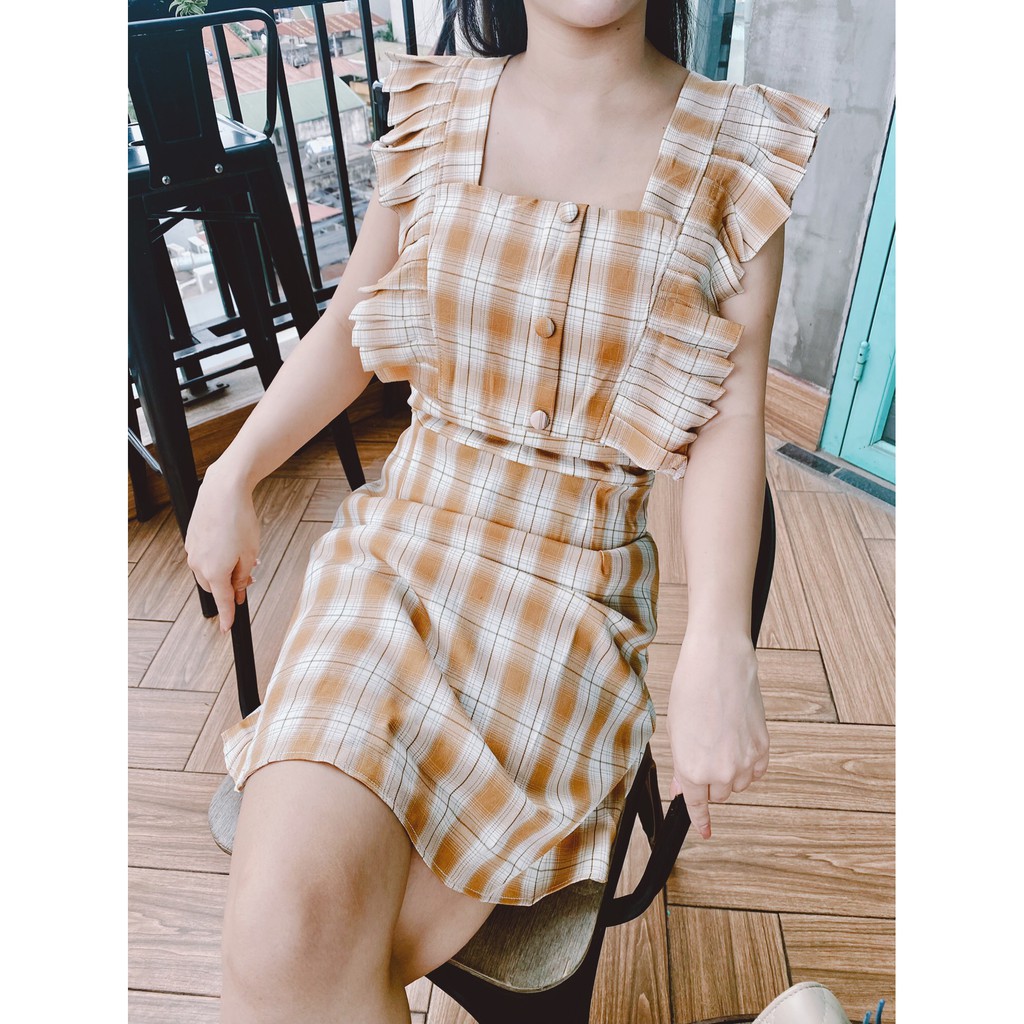 Đầm Dáng Suông - ĐẦM CÔNG SỞ - ĐẦM KẺ CARO 😍😍😍 Free Size 53Kg . Mặc dự tiệc , Công Sở Cực Xinh ♥️♥️♥️