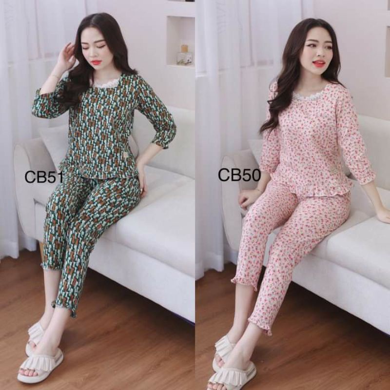 Bộ đồ mặc nhà, bộ đồ ngủ chất cà bông mềm ấm áp thu đông, đủ size theo số đo