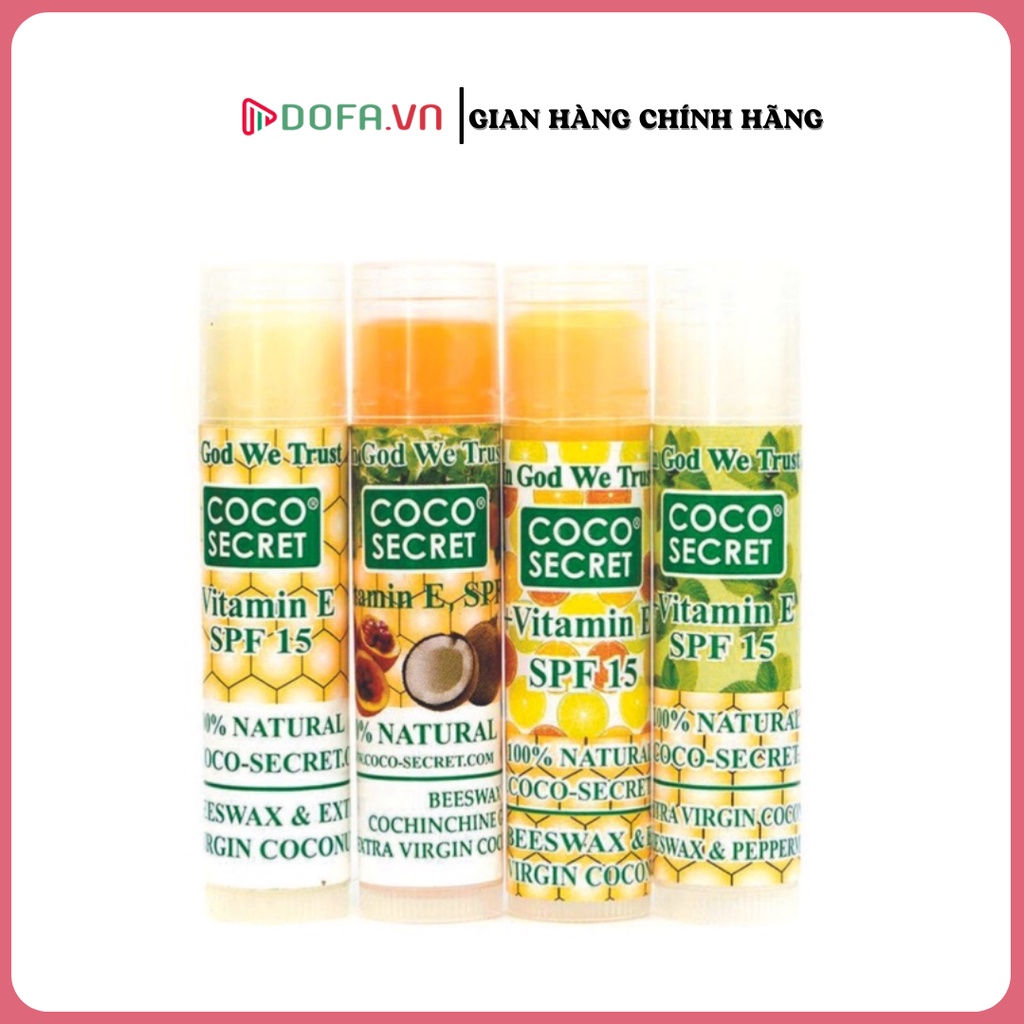 Son Dưỡng Môi Tinh Dầu Dừa Sáp Ong Vitamin E Coco Secret Mềm Mượt Môi