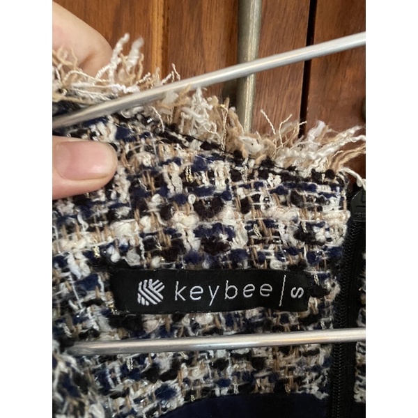 đầm tank top 3 lỗ tweed key bee chính hãng auth