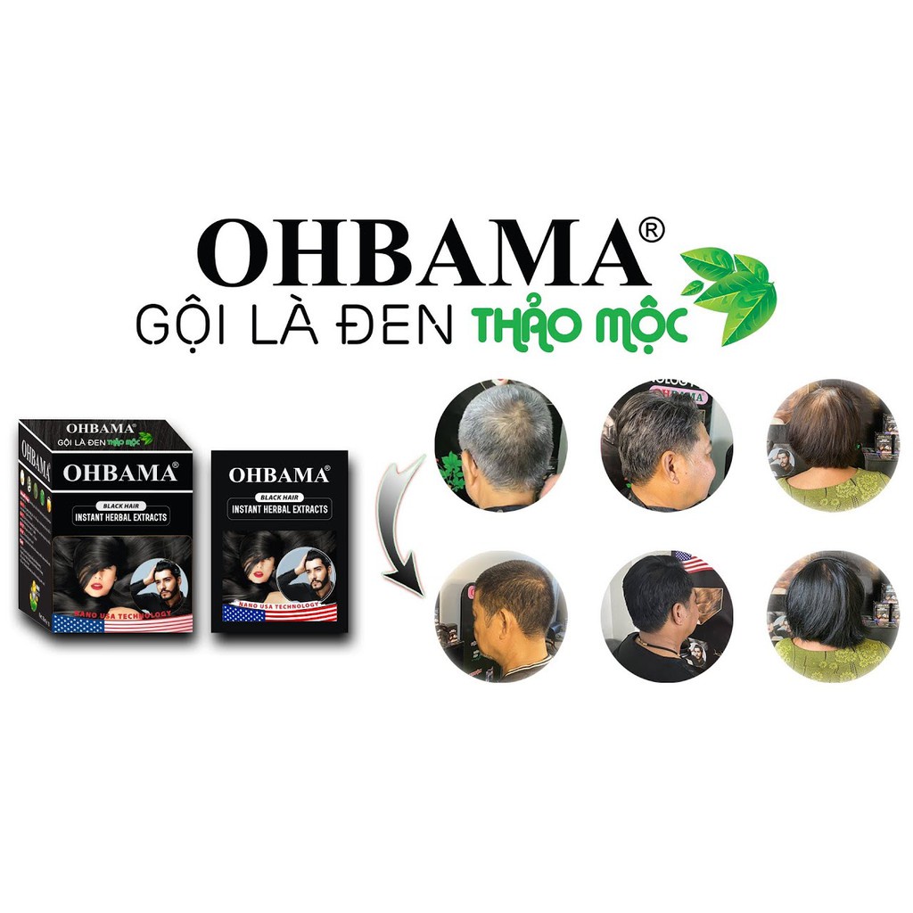 Dầu gội nhuộm tóc GỘI LÀ ĐEN OHBAMA / OBAMA [Gói 20ml]