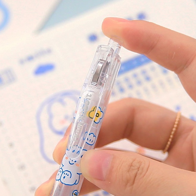 Peach Creamy Bunny push pen knife DIY tool cutter Student stationery and office supplies