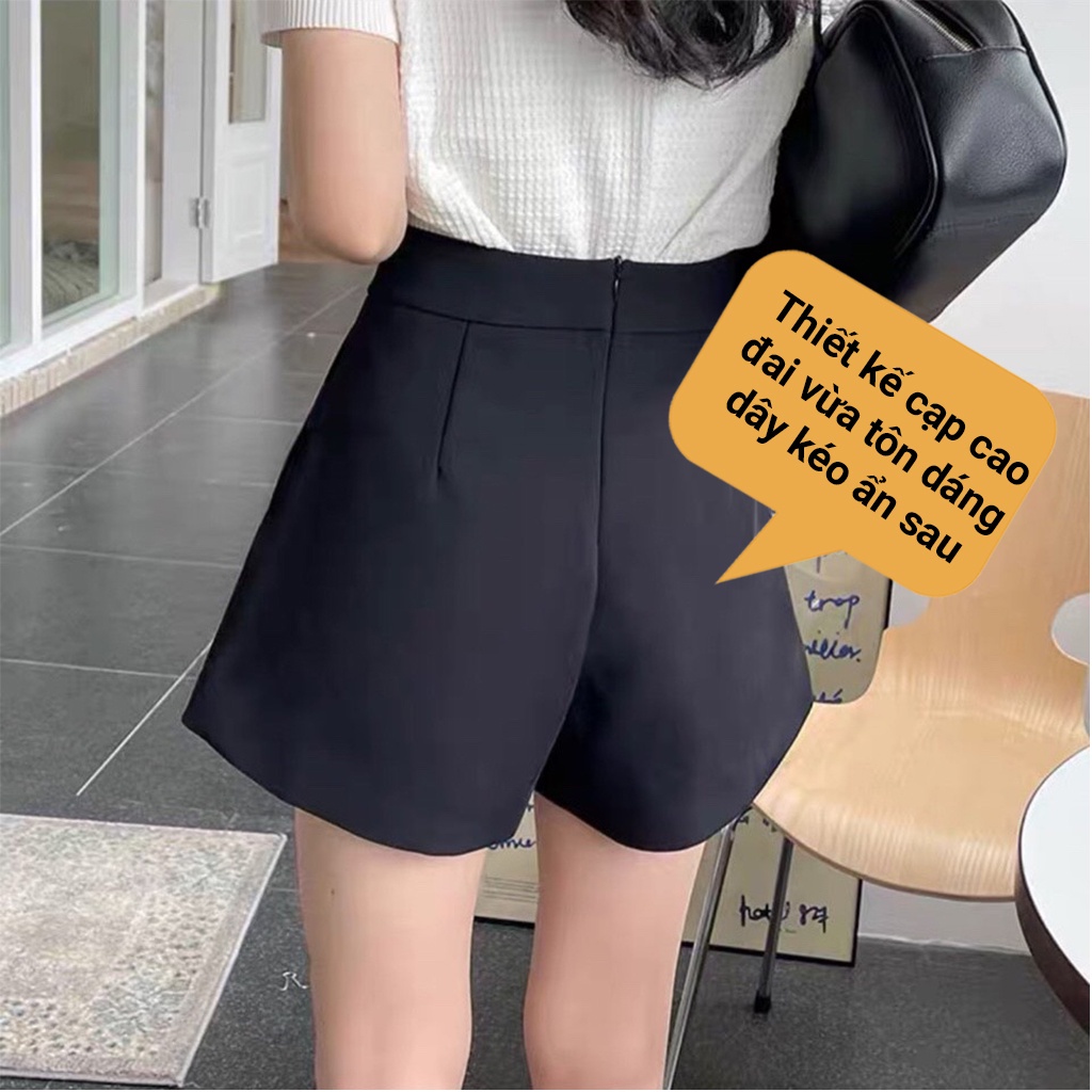 Quần short nữ lưng cao FMSTYLE kaki giả váy chất cotton cao cấp đứng form tôn dáng 220130509