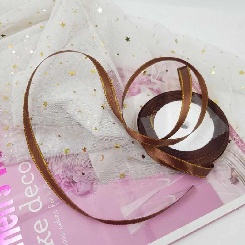 Ruy Băng Lụa Màu Nâu Dùng Gói Quà Cực Đẹp