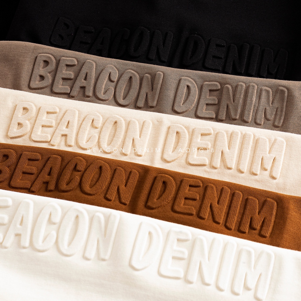 Áo Thun Dập Nổi Beacon Denim BEACON DENIM Form Vừa Chất Cotton Thoáng Mát AOPG18