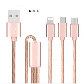 Cáp sạc 3 đầu chính hãng rock