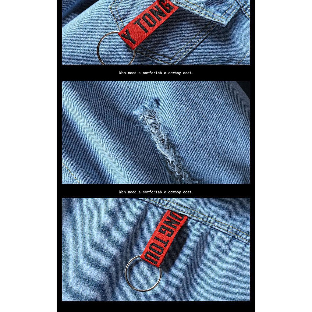 Áo khoác jean nam xanh DD458 shop Địch Địch chuyên áo khoác nam đẹp