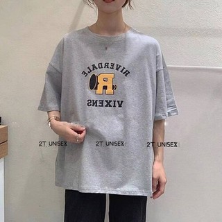 Áo phông in chữ R tay lỡ, áo thun 2T Unisex form rộng P12