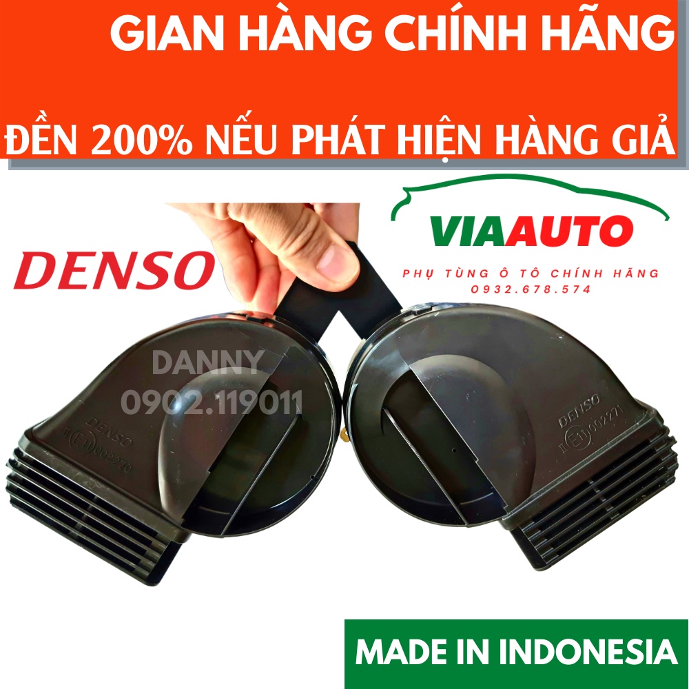 1 Cặp Kèn Sò Chống Nước, TẶNG KÈM 2 JACK + 2 PÁT Denso chính hãng 2 ghim