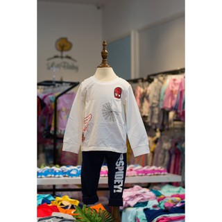 BỘ COTTON DÀI TAY HÌNH SIÊU NHÂN CÓ TÚI TRƯỚC NGỰC LITIBABY. SIZE 3-10T